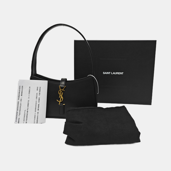 Authenticated pre-owned  LE 5 À 7 Calfskin Black - Top Handle Bag at Looply