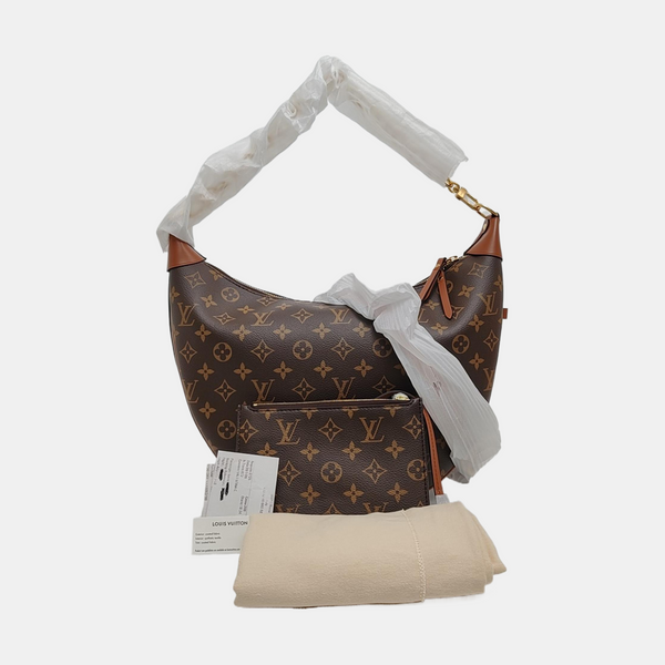 LOOP HOBO Monogram Coated Canvas Brown