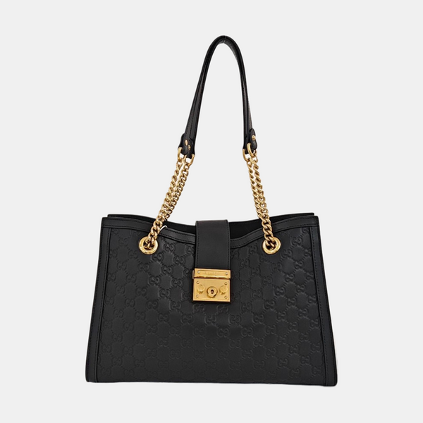 Padlock Medium Monogram Calfskin Black
