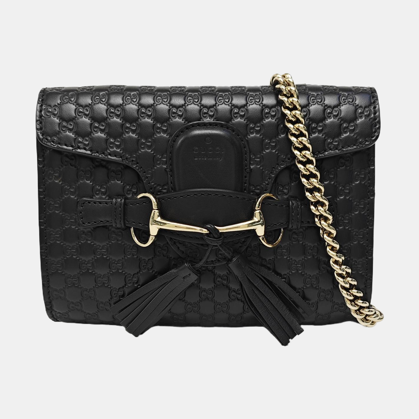 Emily Chain Mini Monogram Calfskin Black
