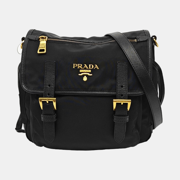 Nylon Shoulder Bag Black