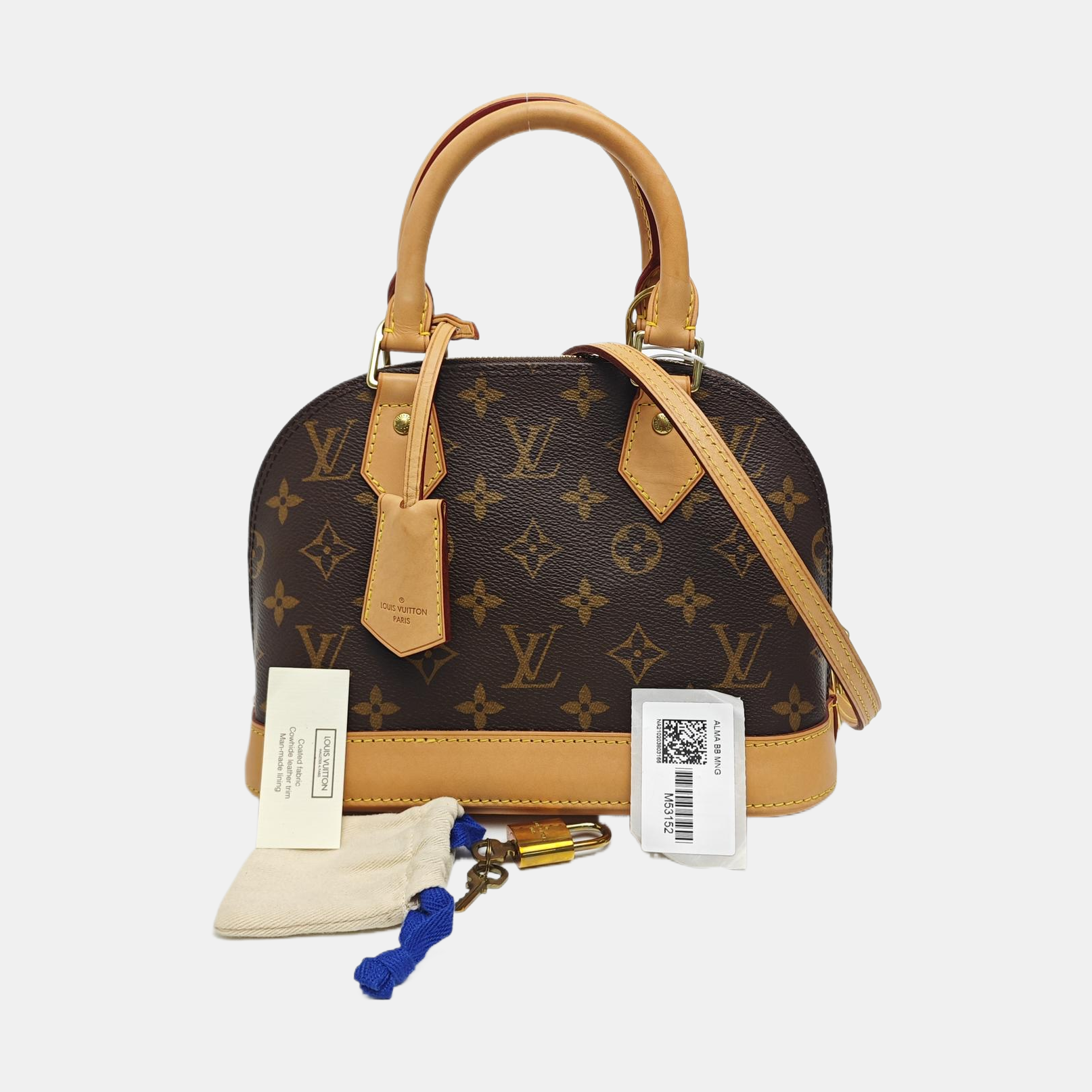 ALMA BB Monogram Coated Canvas Brown