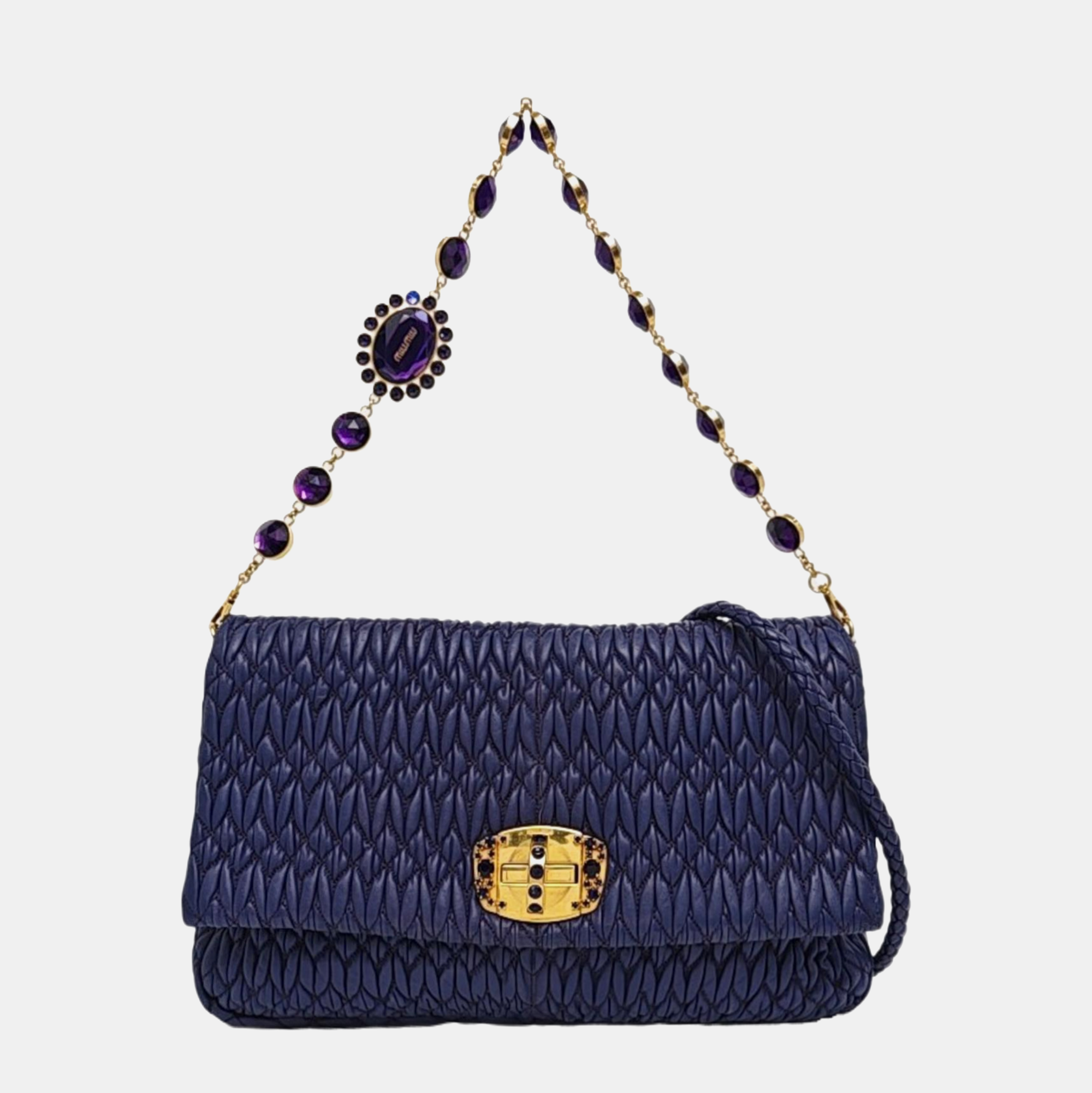 Crystal Quilted Lambskin Purple