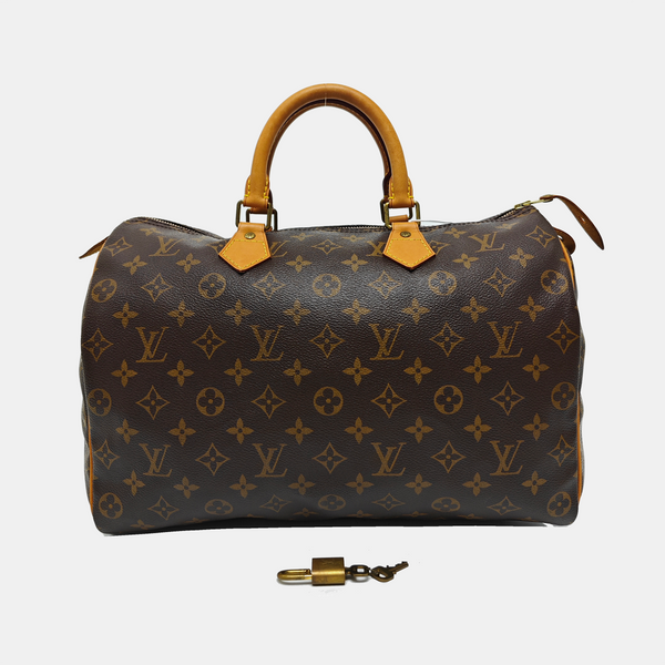 SPEEDY 35 Monogram Coated Canvas Brown