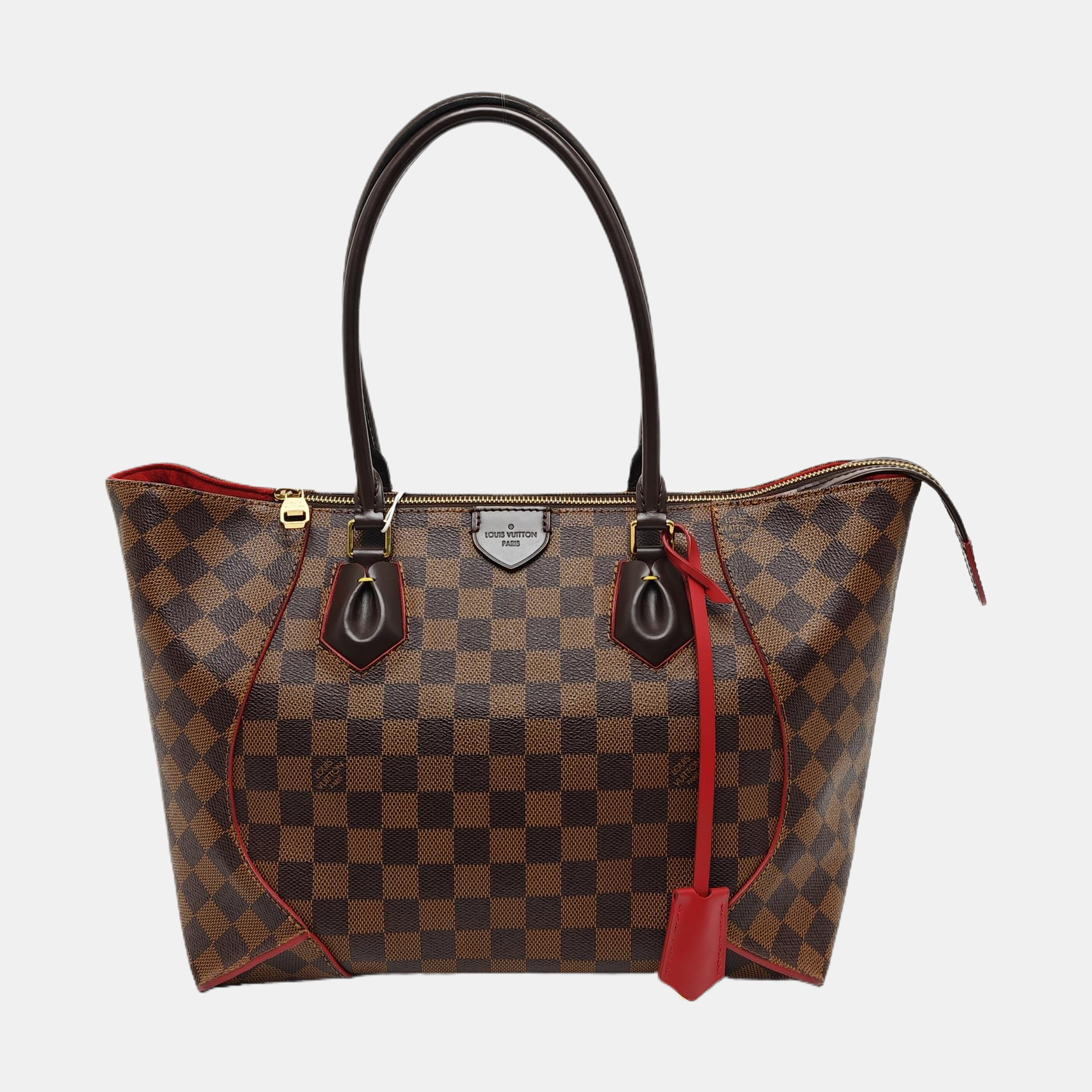 CAÏSSA MM Damier Ebene Coated Canvas Brown
