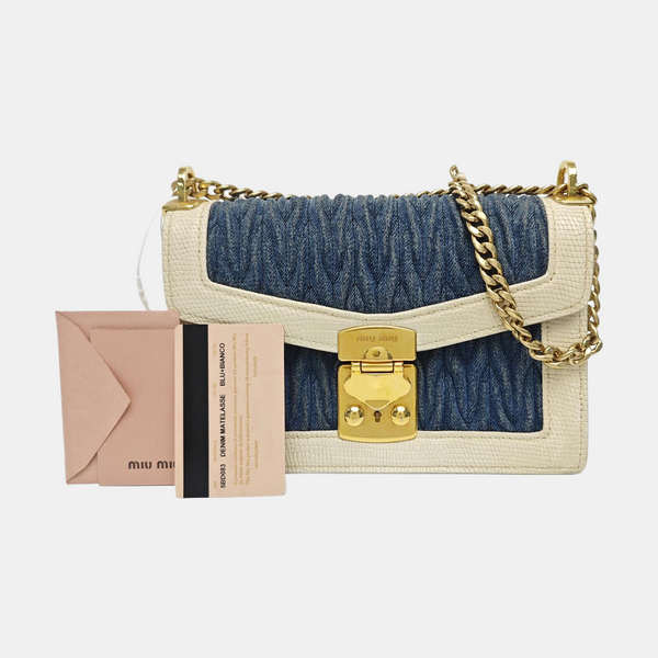 Miu Confidential Quilted Denim Blue