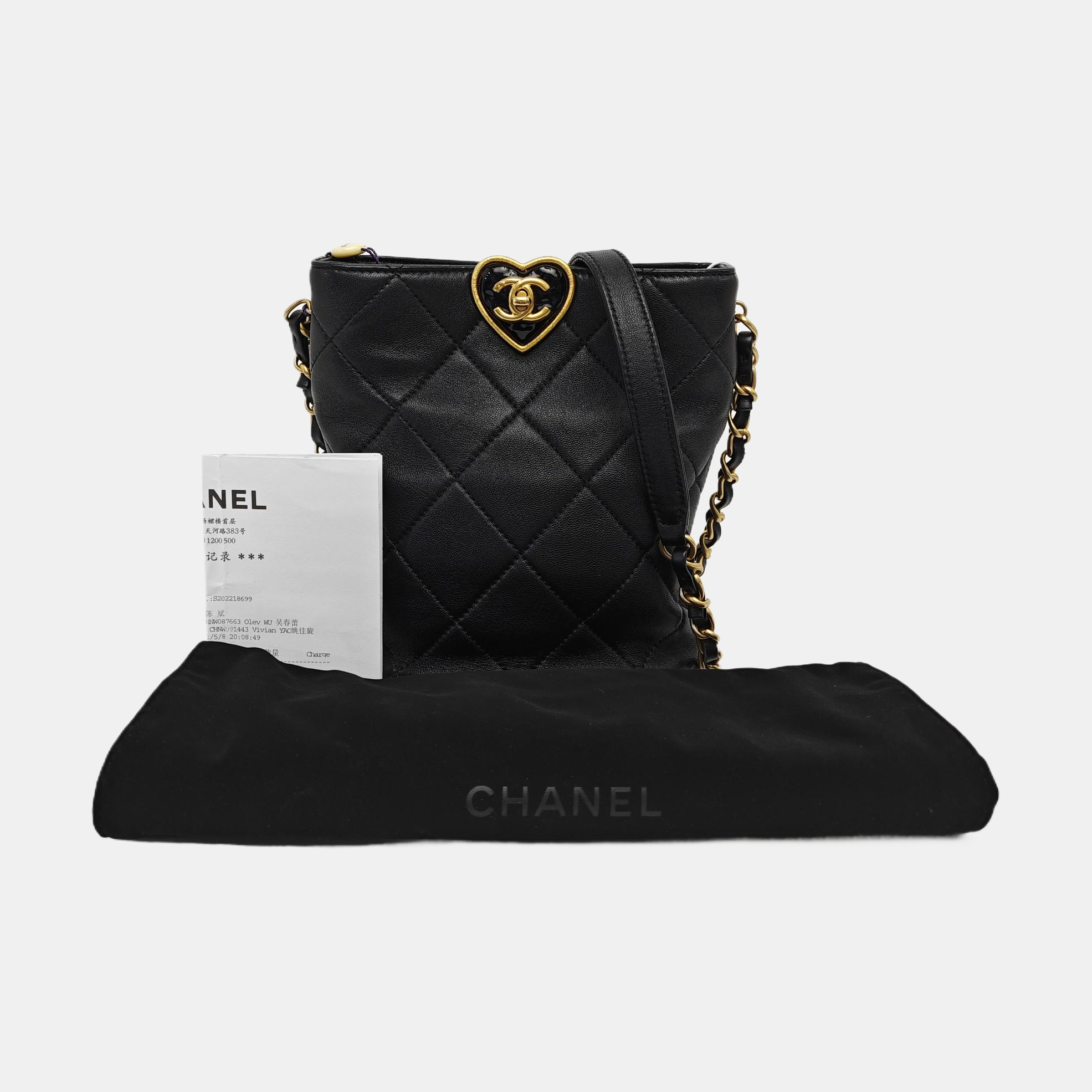 COCO LOVE Quilted Lambskin Black