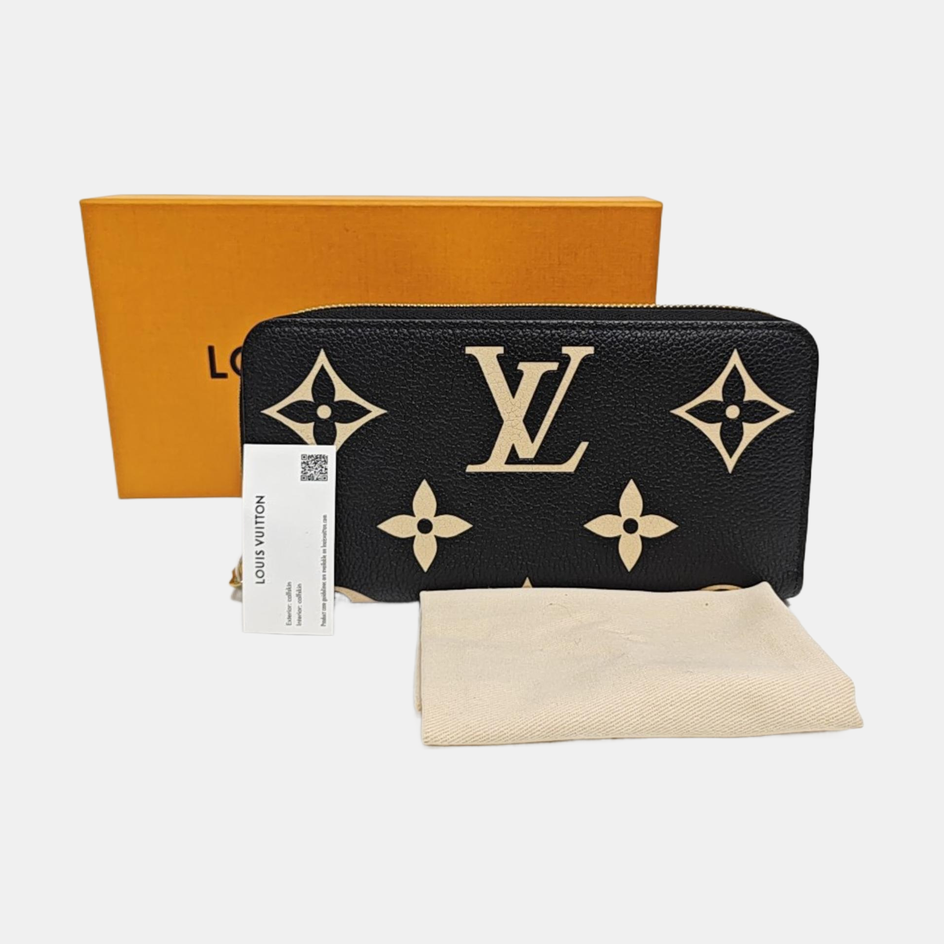 ZIPPY Monogram Calfskin Black Wallet