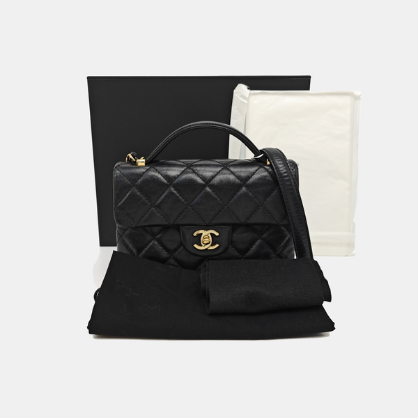 TRENDY CC Quilted Calfskin Black