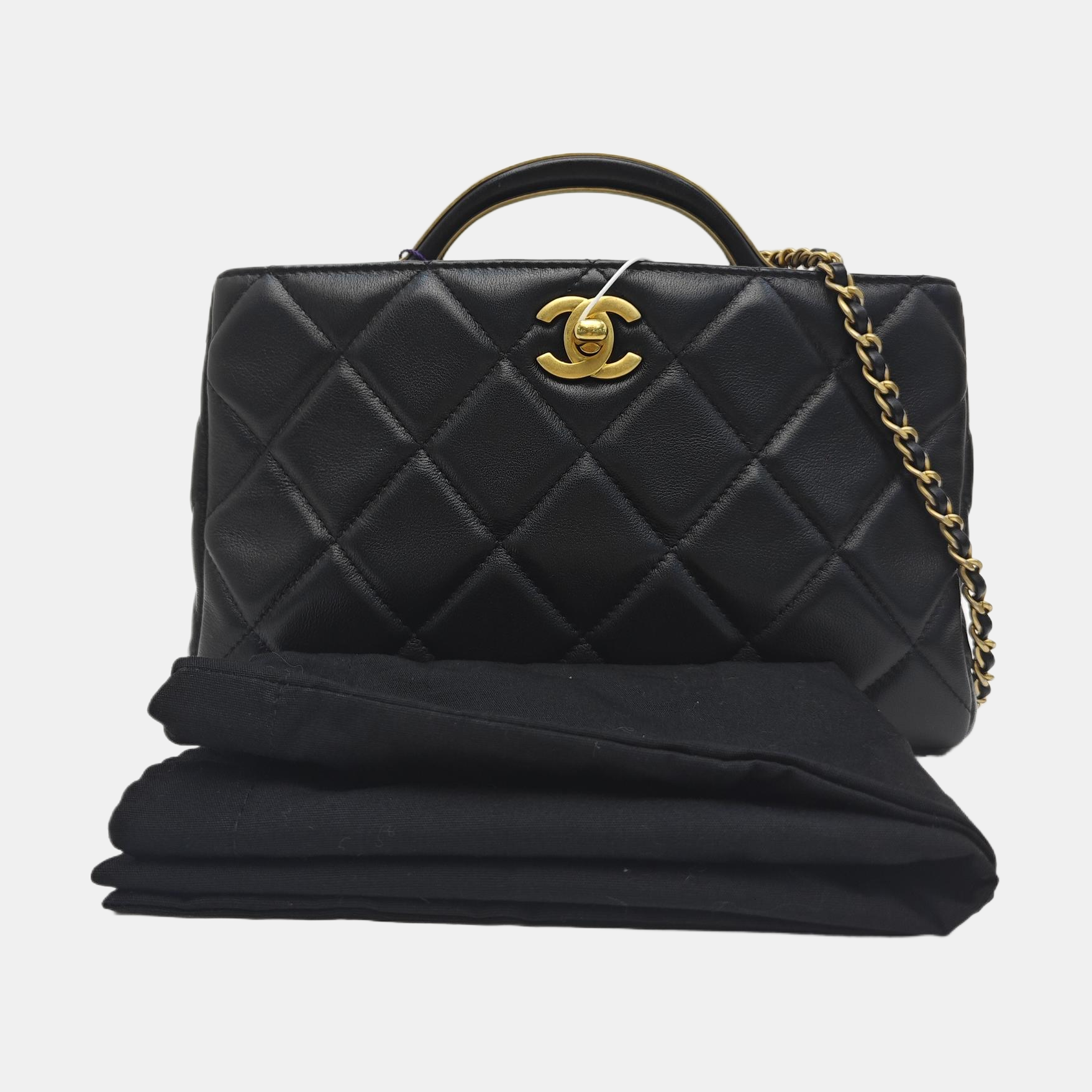 Quilted Lambskin Shoulder Bag Small Black