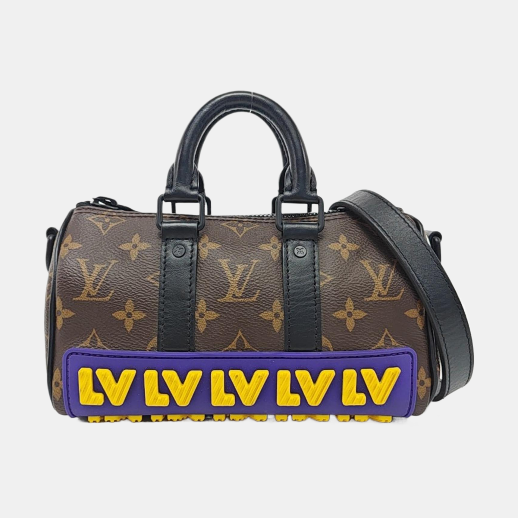KEEPALL Nano Monogram Coated Canvas Brown