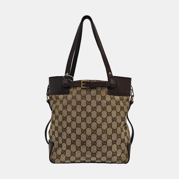 Monogram Canvas Tote Bag Brown