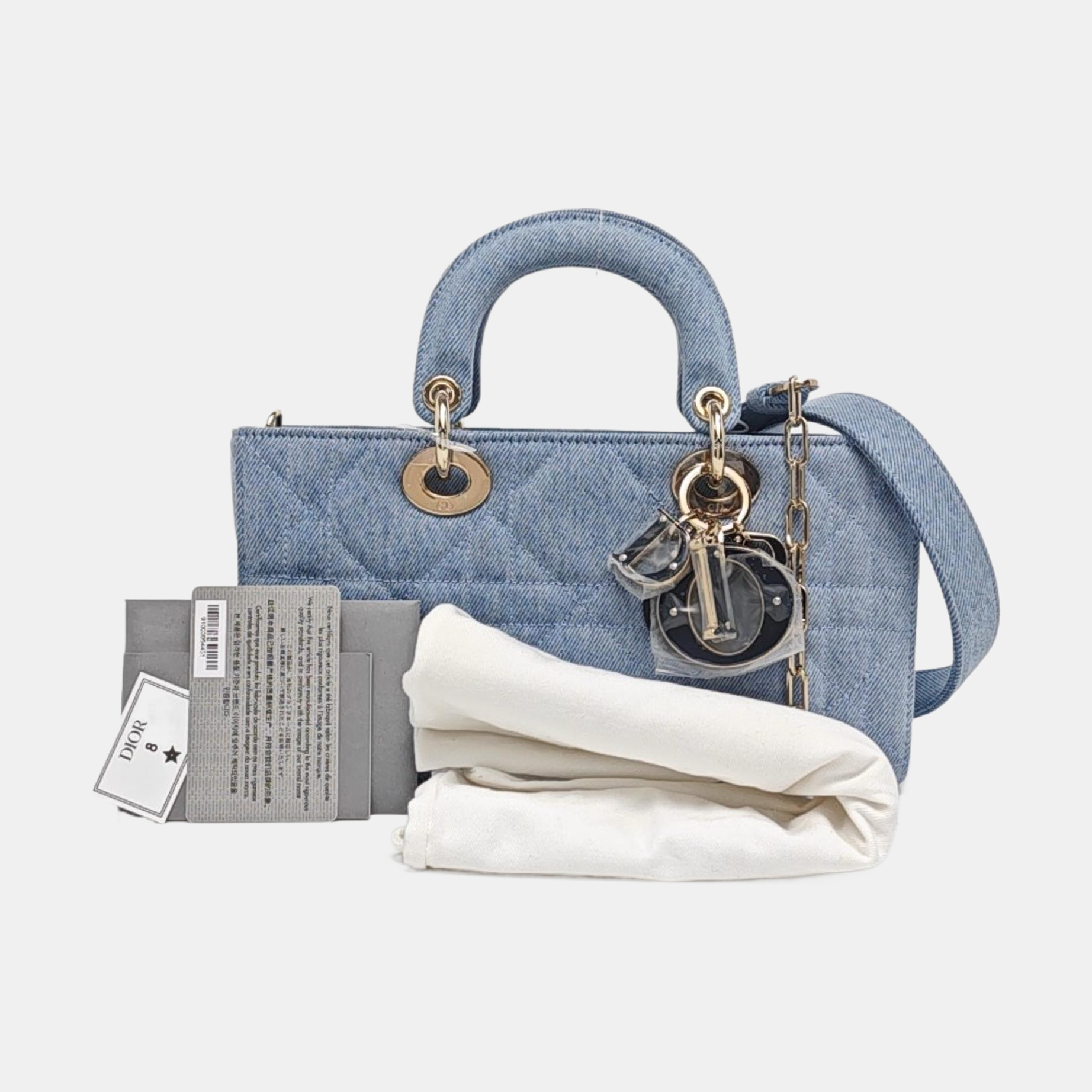 Lady D-Joy Medium Cannage Denim Blue