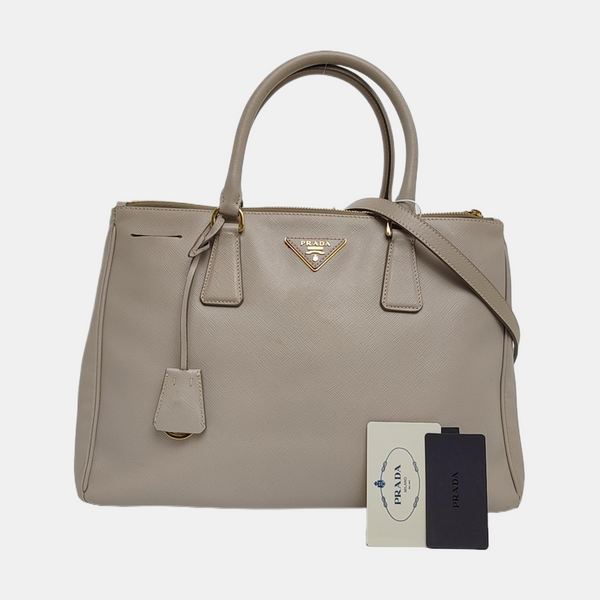 Authenticated pre-owned  Galleria Large Saffiano Calfskin Gray - Tote Bag at Looply