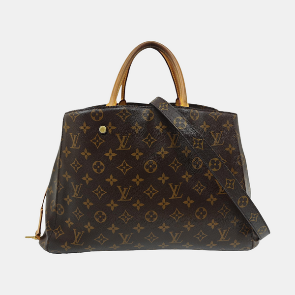 MONTAIGNE GM Monogram Coated Canvas Brown