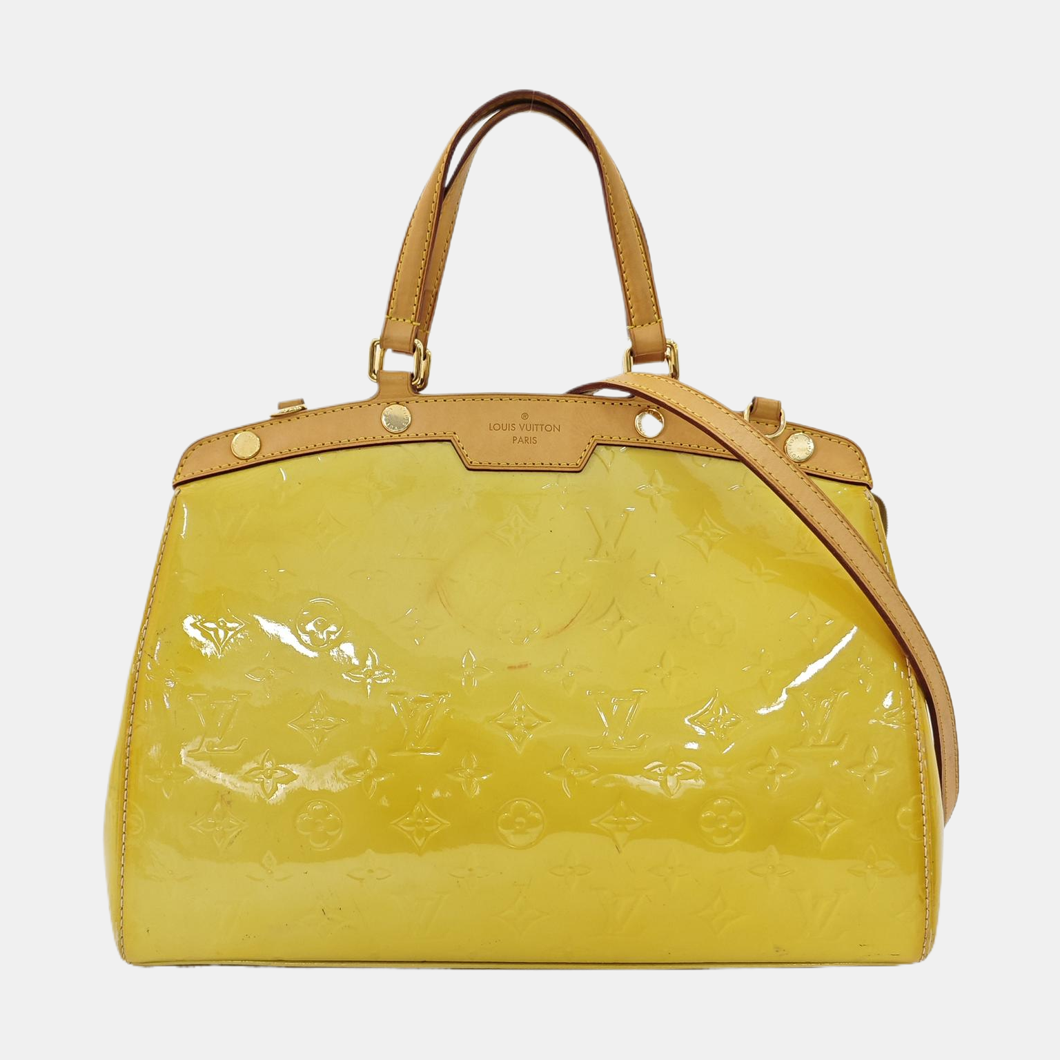 BREA MM Monogram Patent Leather Yellow