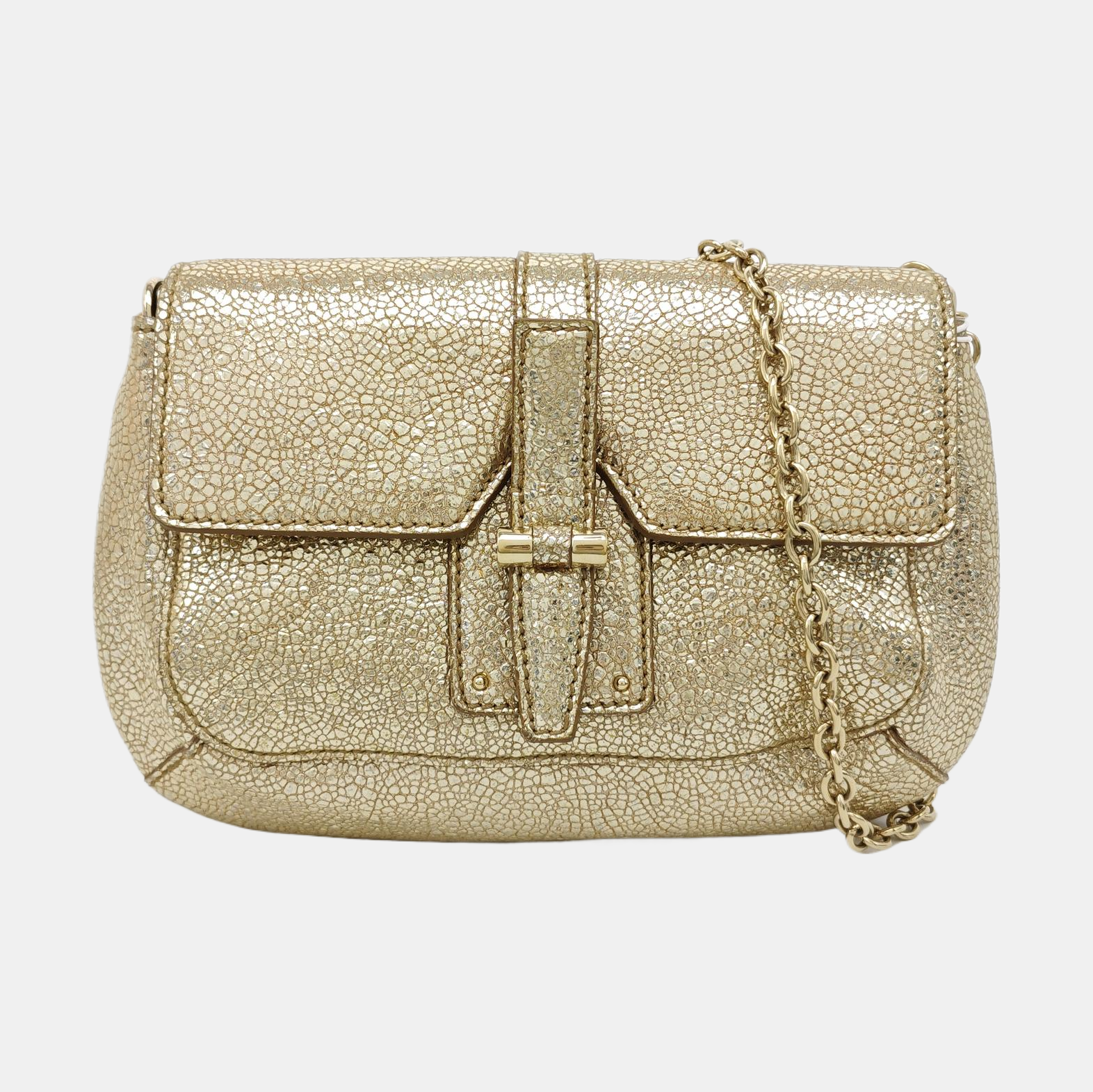Special Material Shoulder Bag Gold