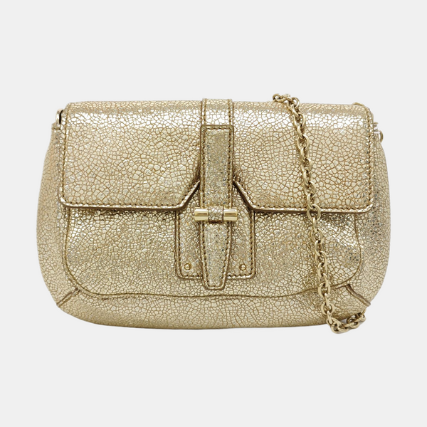 Special Material Shoulder Bag Gold
