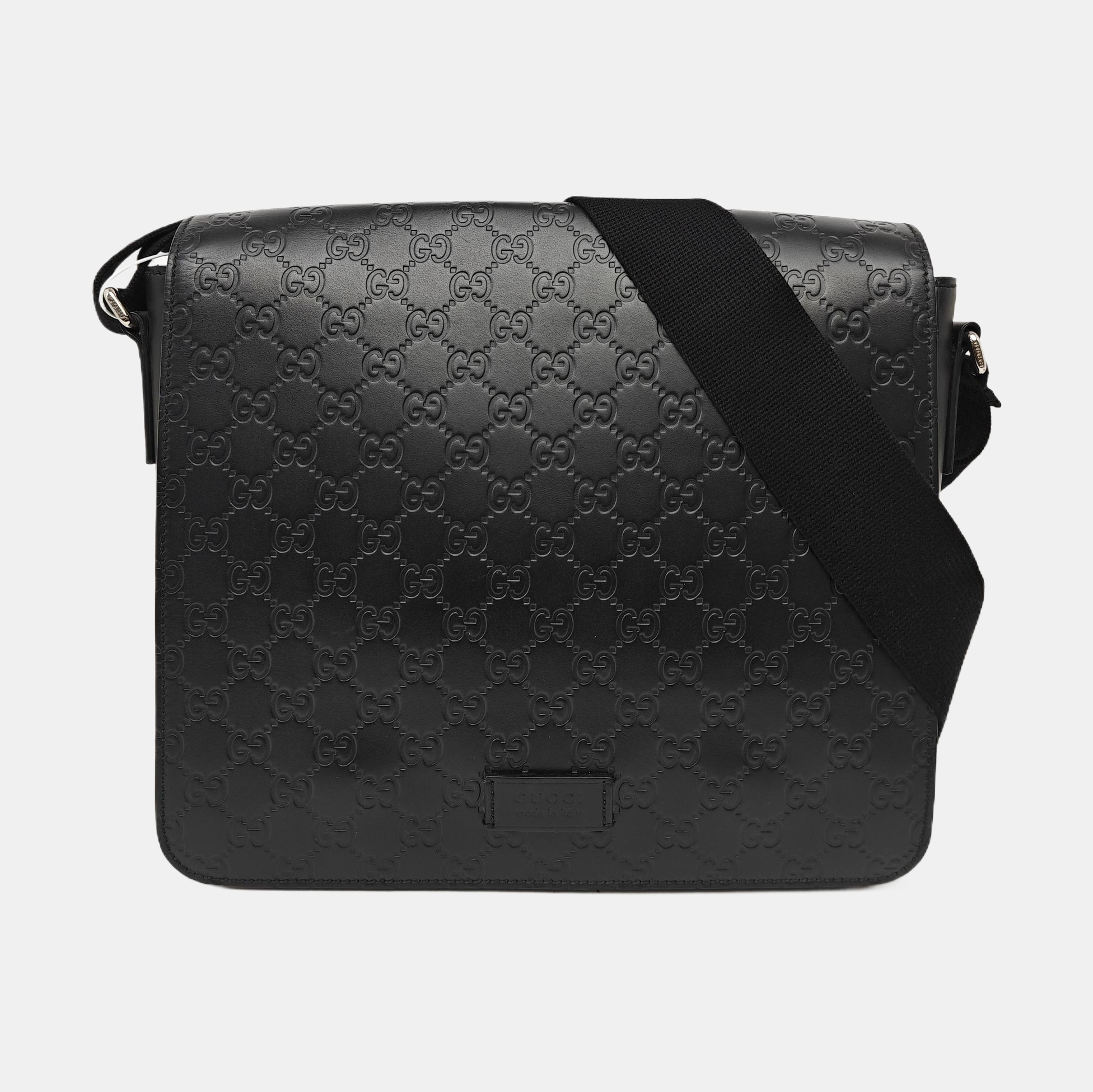 Monogram Calfskin Crossbody Bag Black