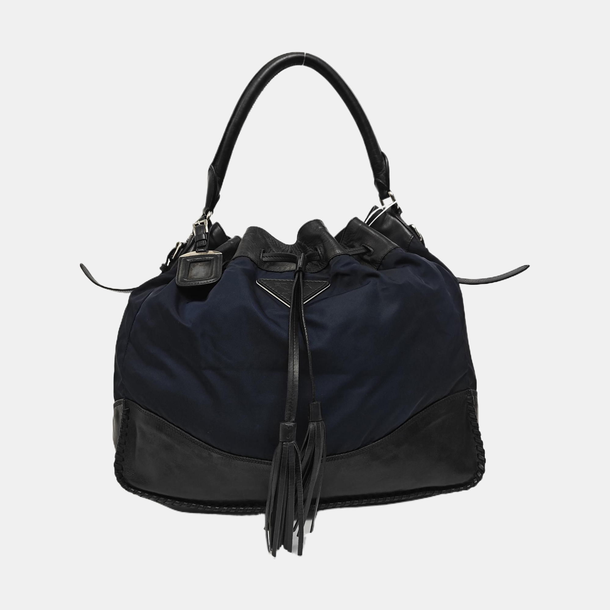 Nylon Shoulder Bag Blue
