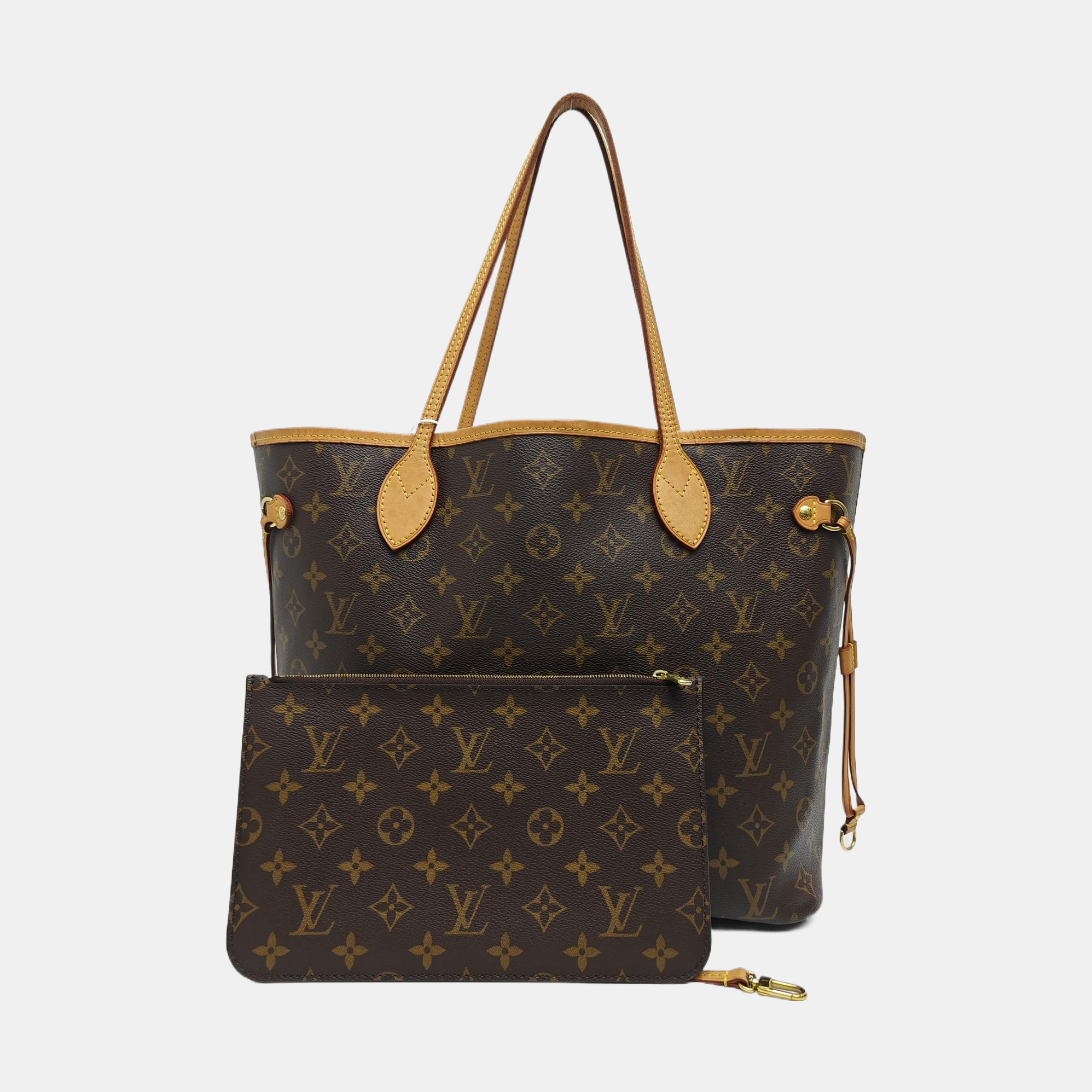 NEVERFULL MM Monogram Coated Canvas Brown