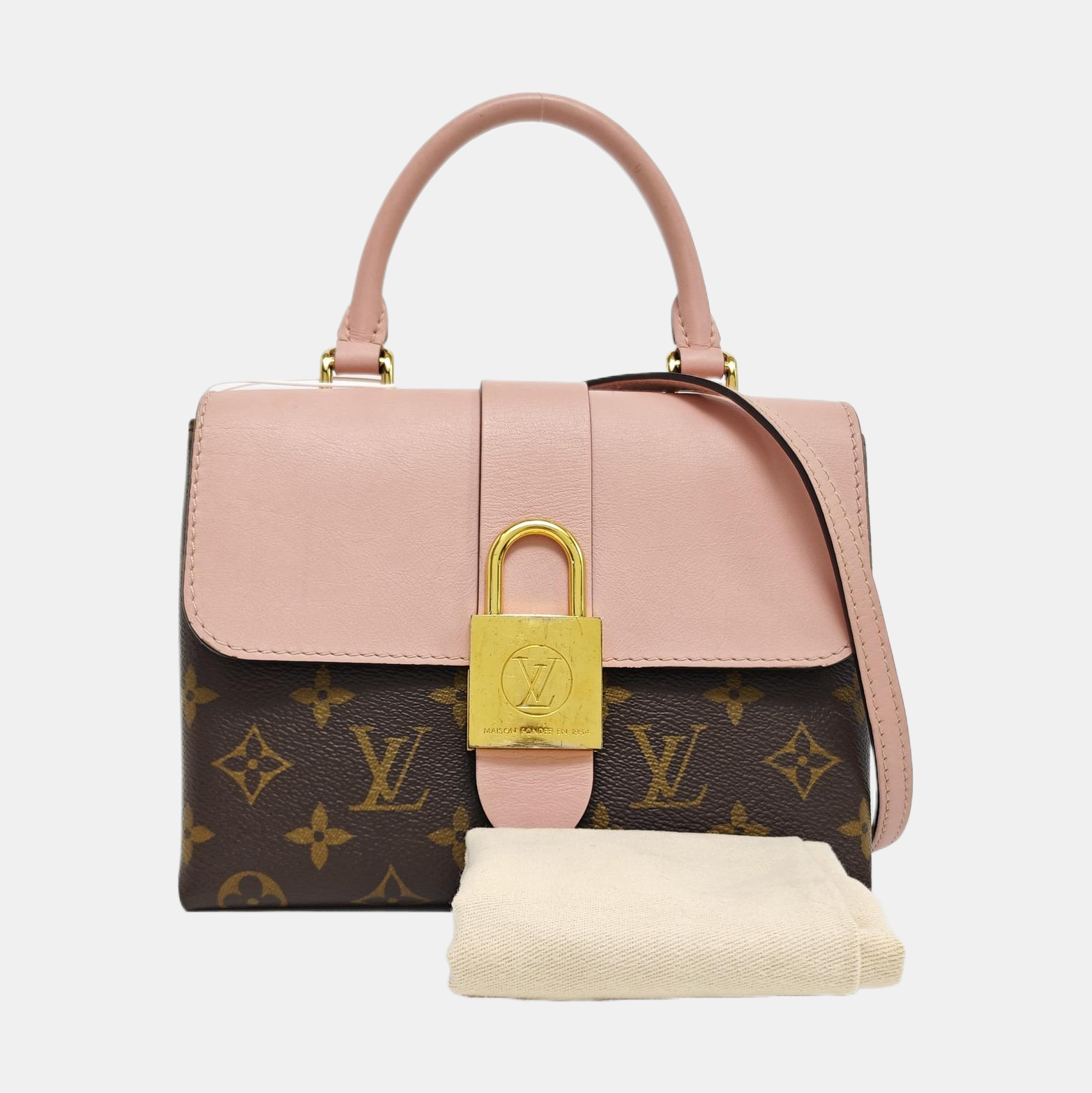 LOCKY BB Monogram Coated Canvas Pink