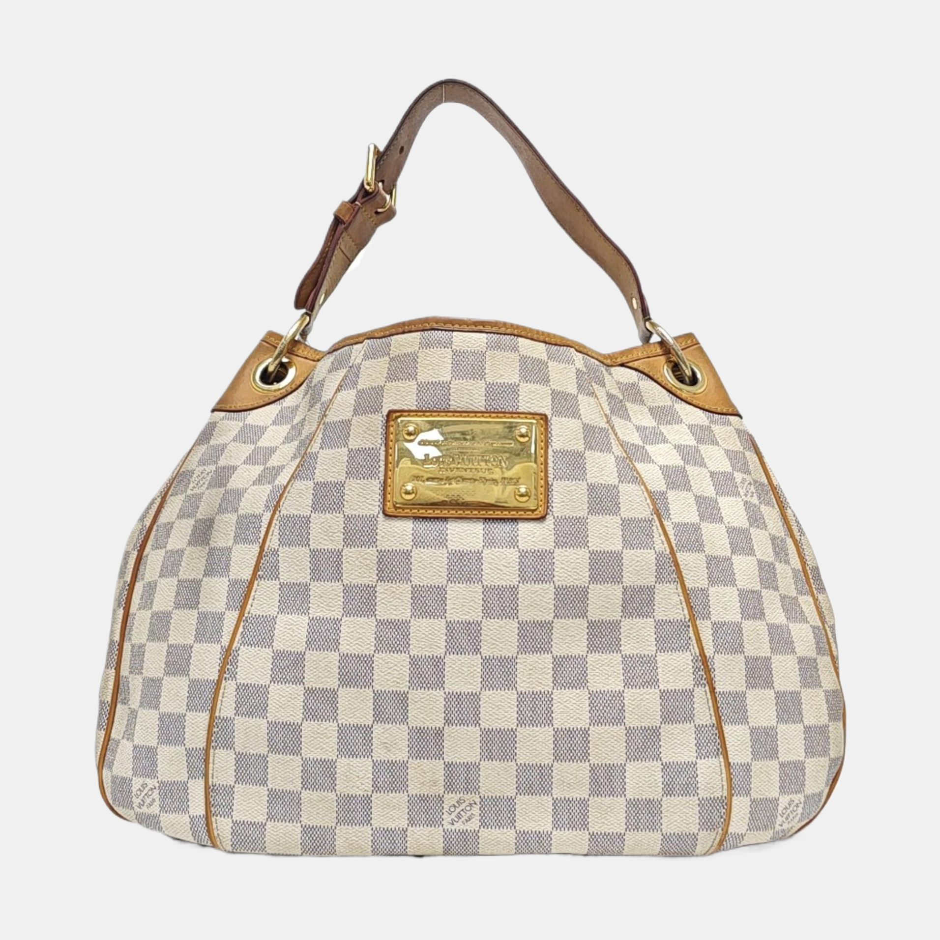 GALLIERA PM Damier Azur Coated Canvas White
