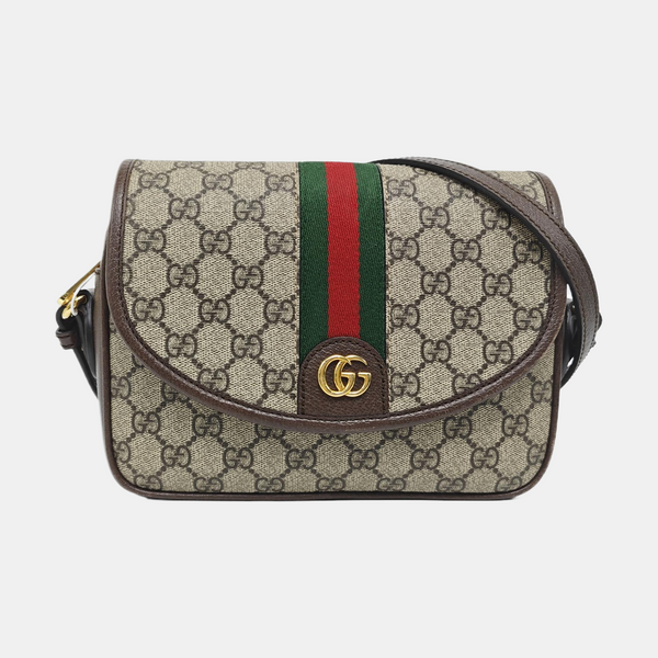 Ophidia Small Monogram Coated Canvas Beige
