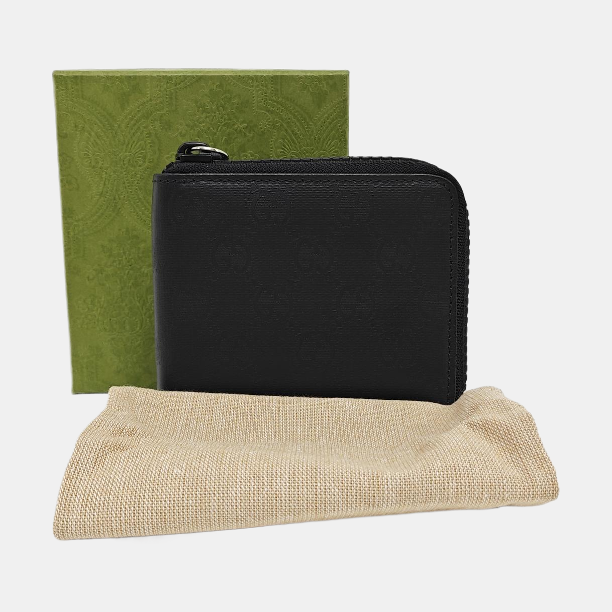 Monogram Coated Canvas Clutch Black