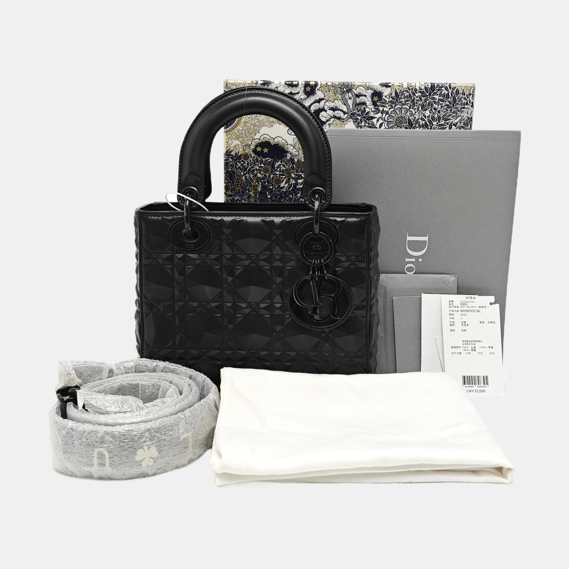 Lady Dior Small Cannage Calfskin Black