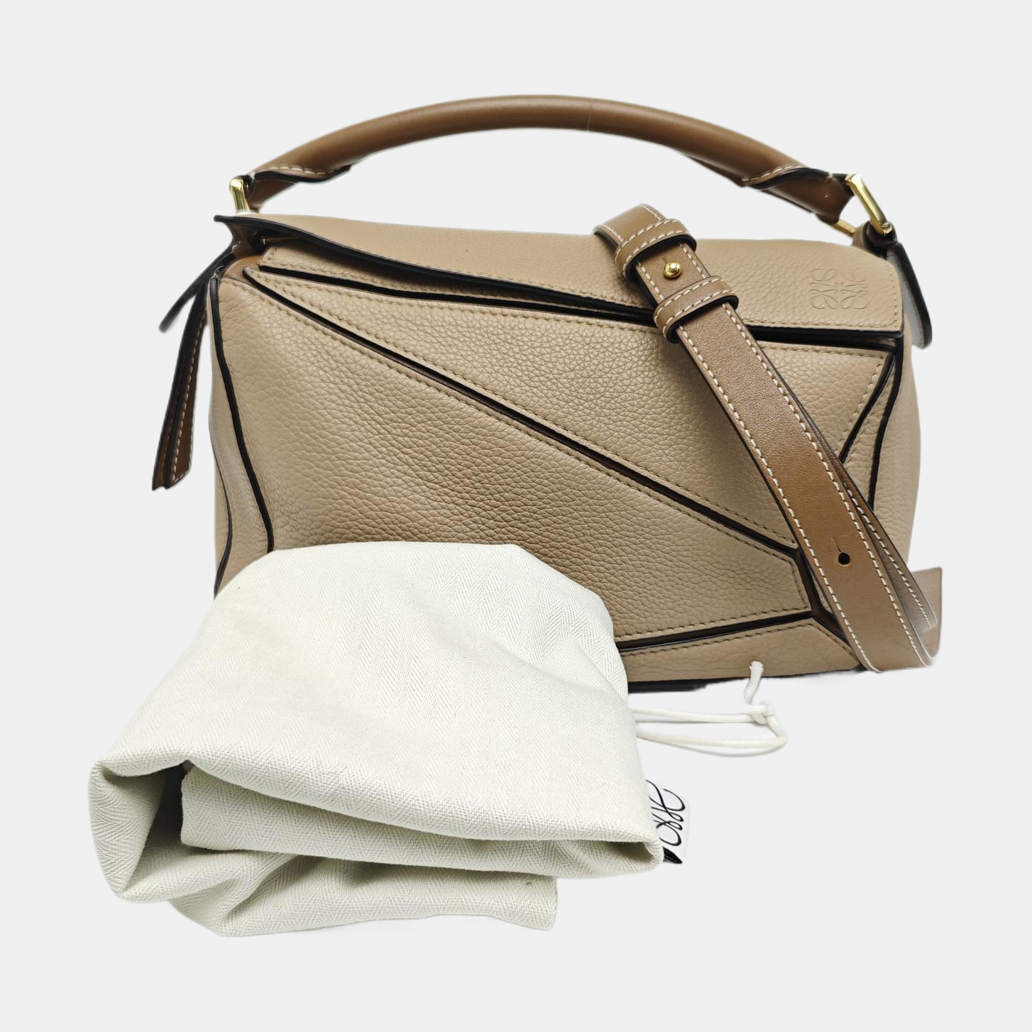 Puzzle Small Calfskin Beige
