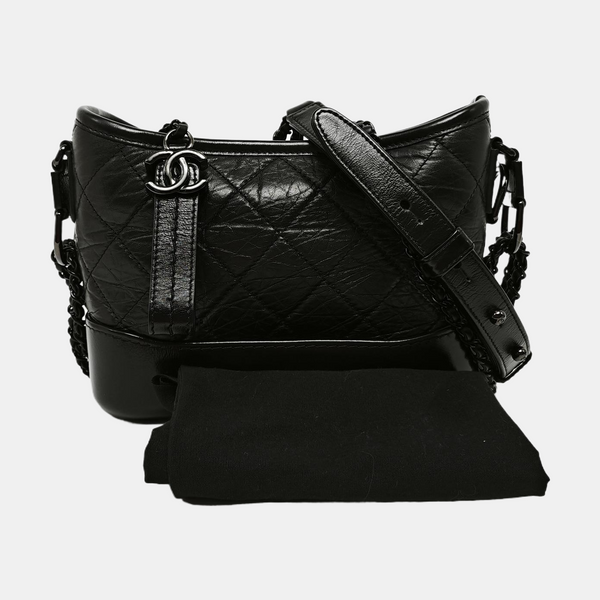 GABRIELLE Small Quilted Calfskin Black