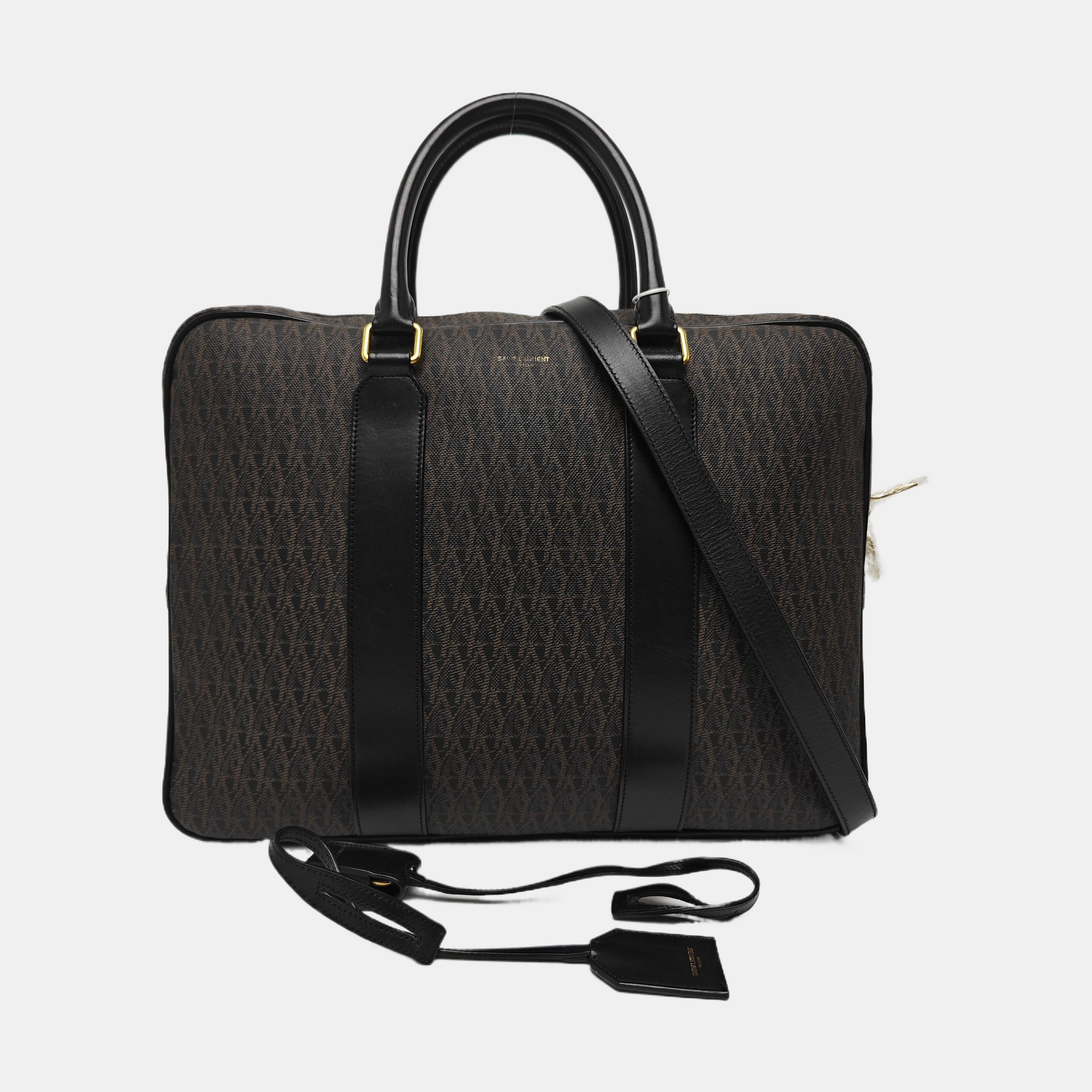 Coated Canvas Shoulder Bag Black