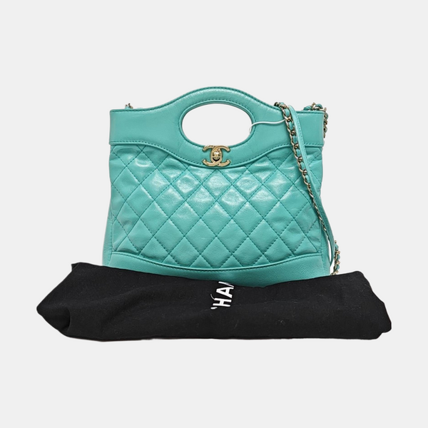 CHANEL 31 Mini Quilted Calfskin Blue