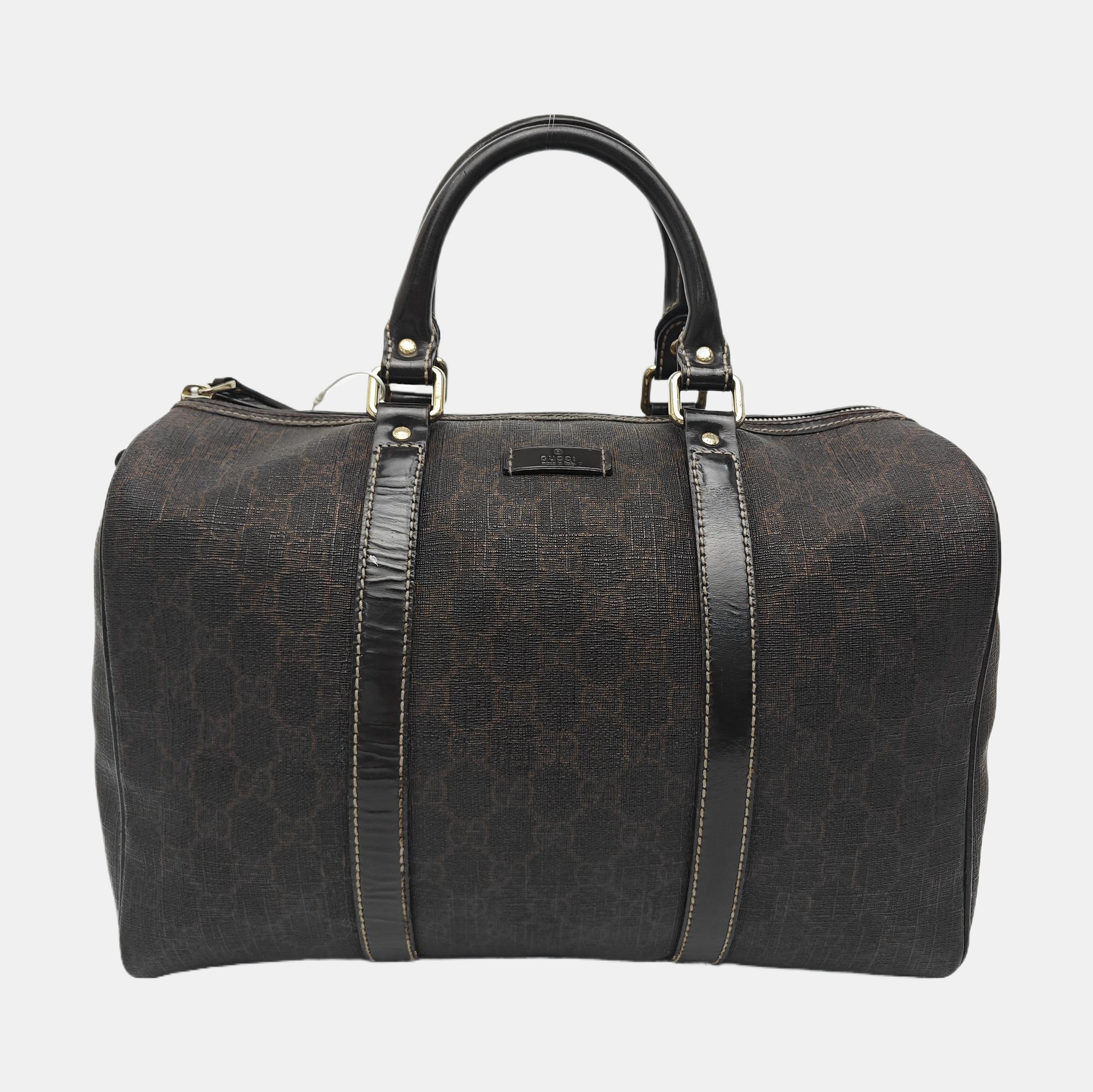 Boston Monogram Coated Canvas Brown