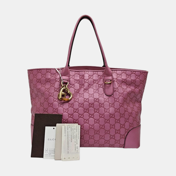 Monogram Calfskin Tote Bag Pink