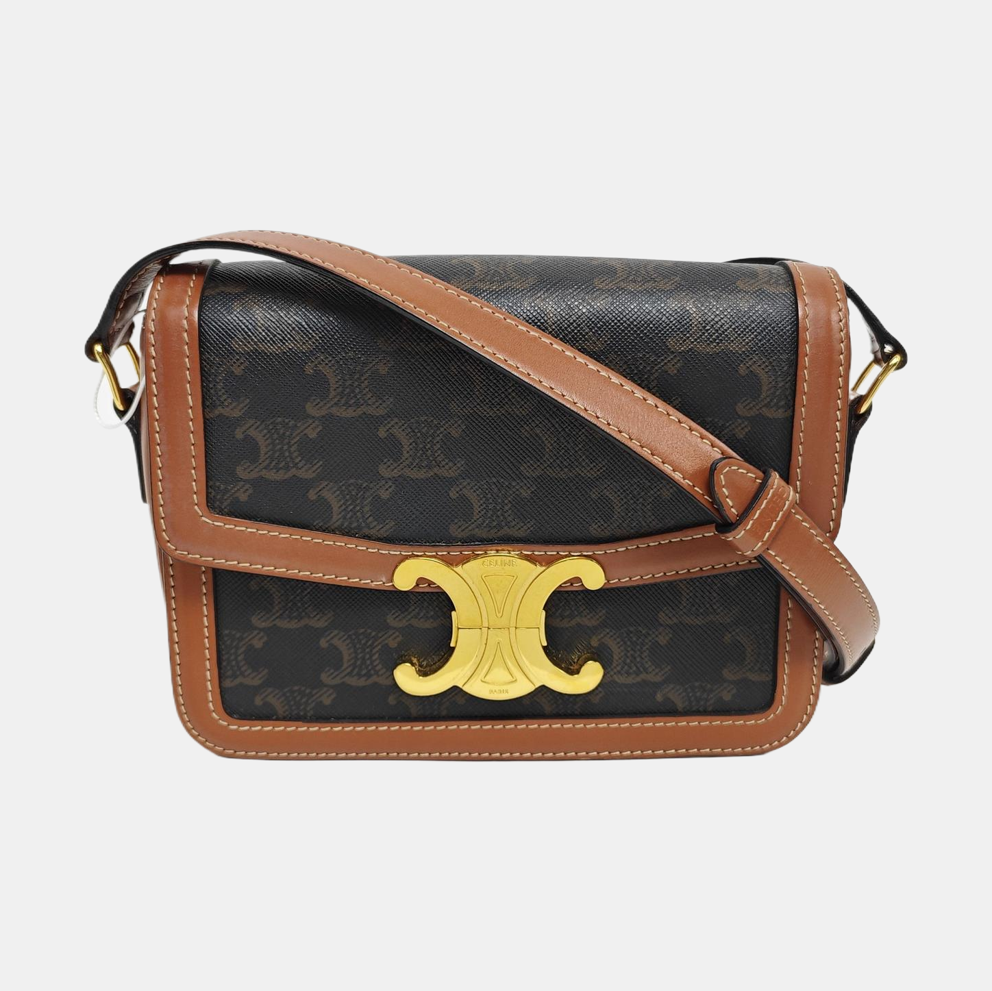 TRIOMPHE Small Coated Canvas Brown