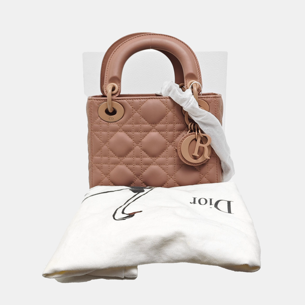 Lady Dior Mini Cannage Calfskin Beige