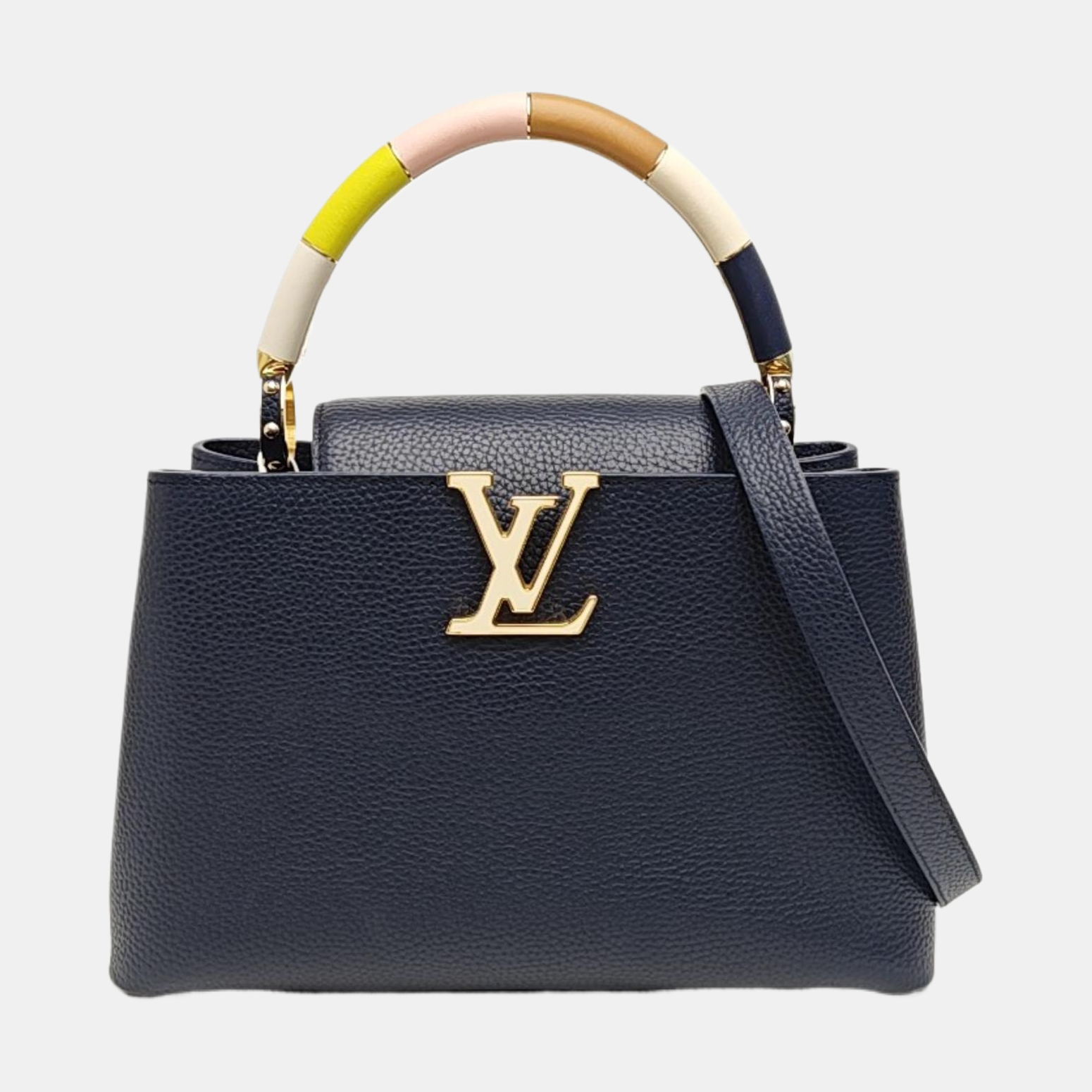 CAPUCINES MM Calfskin Blue