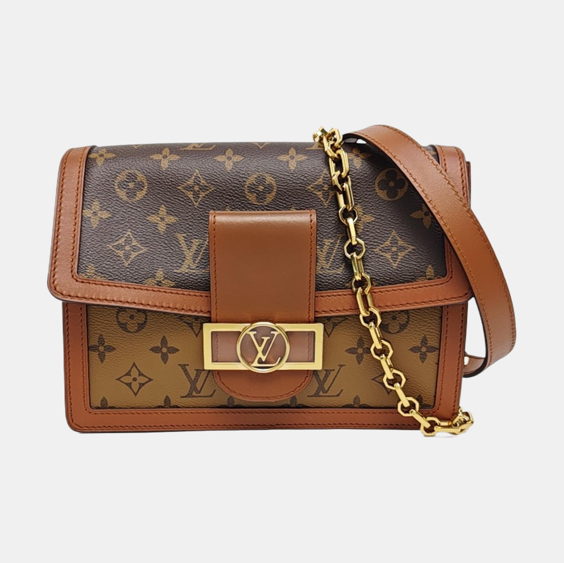 DAUPHINE MM Monogram Coated Canvas Brown