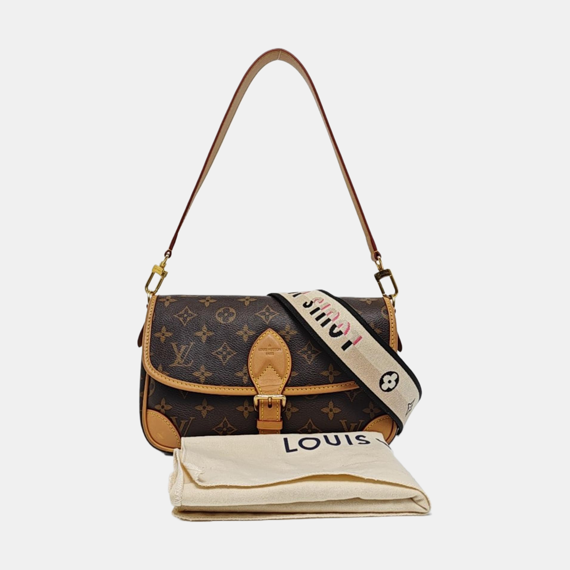 DIANE Monogram Coated Canvas Brown