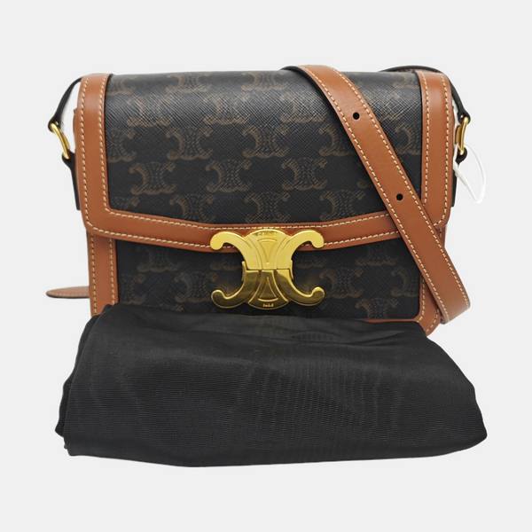 TRIOMPHE Small Coated Canvas Brown