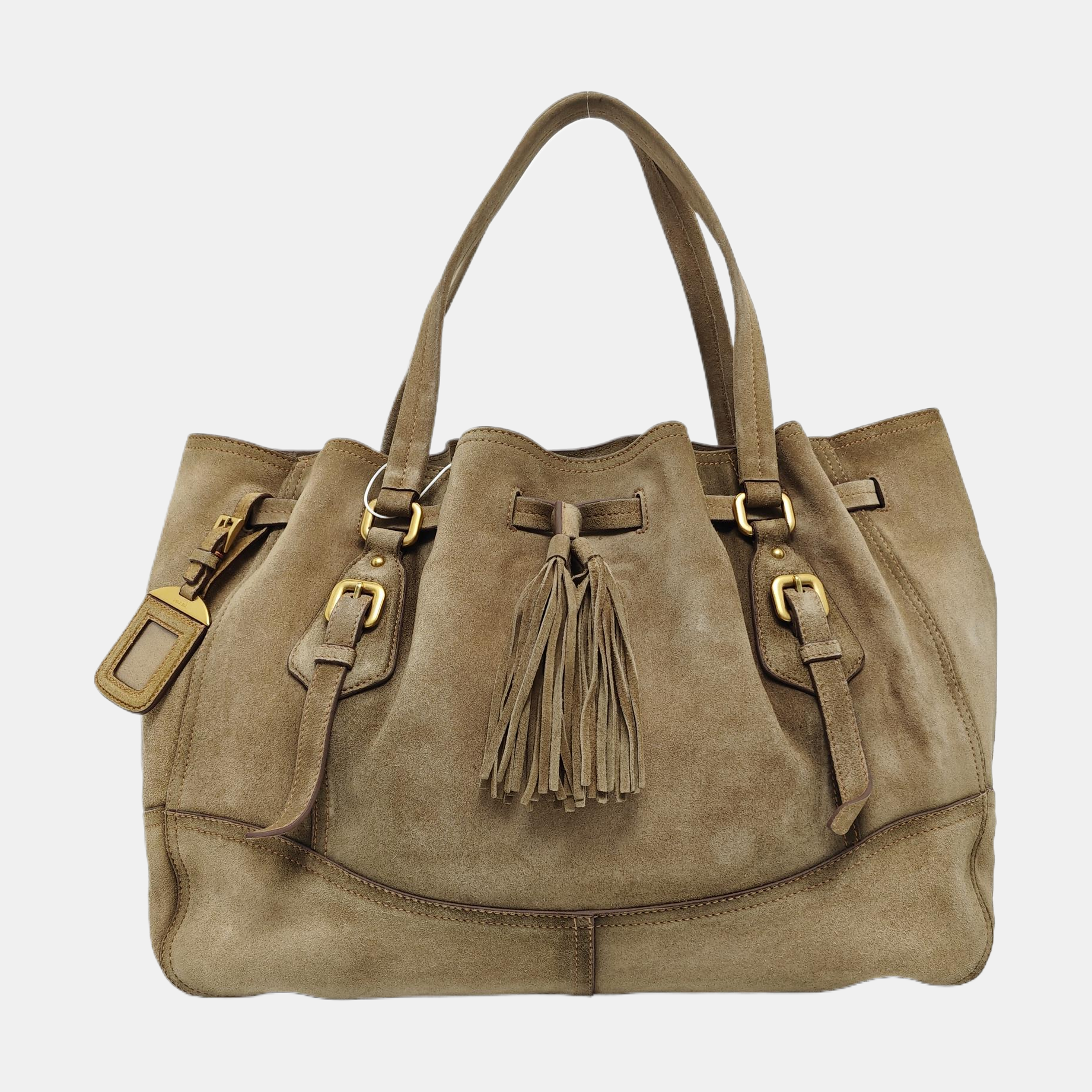 Suede Tote Bag Gray