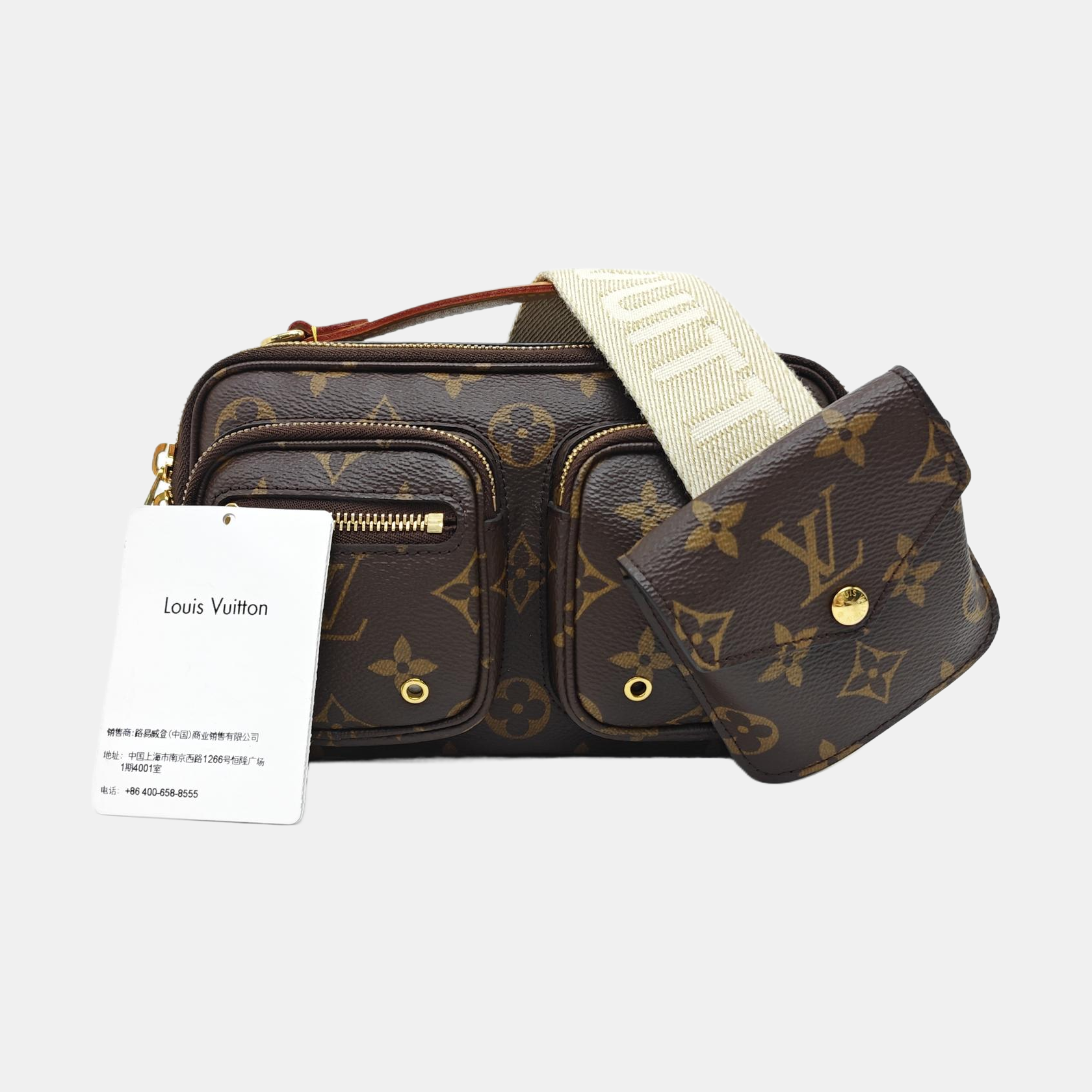 UTILITY Monogram Coated Canvas Brown