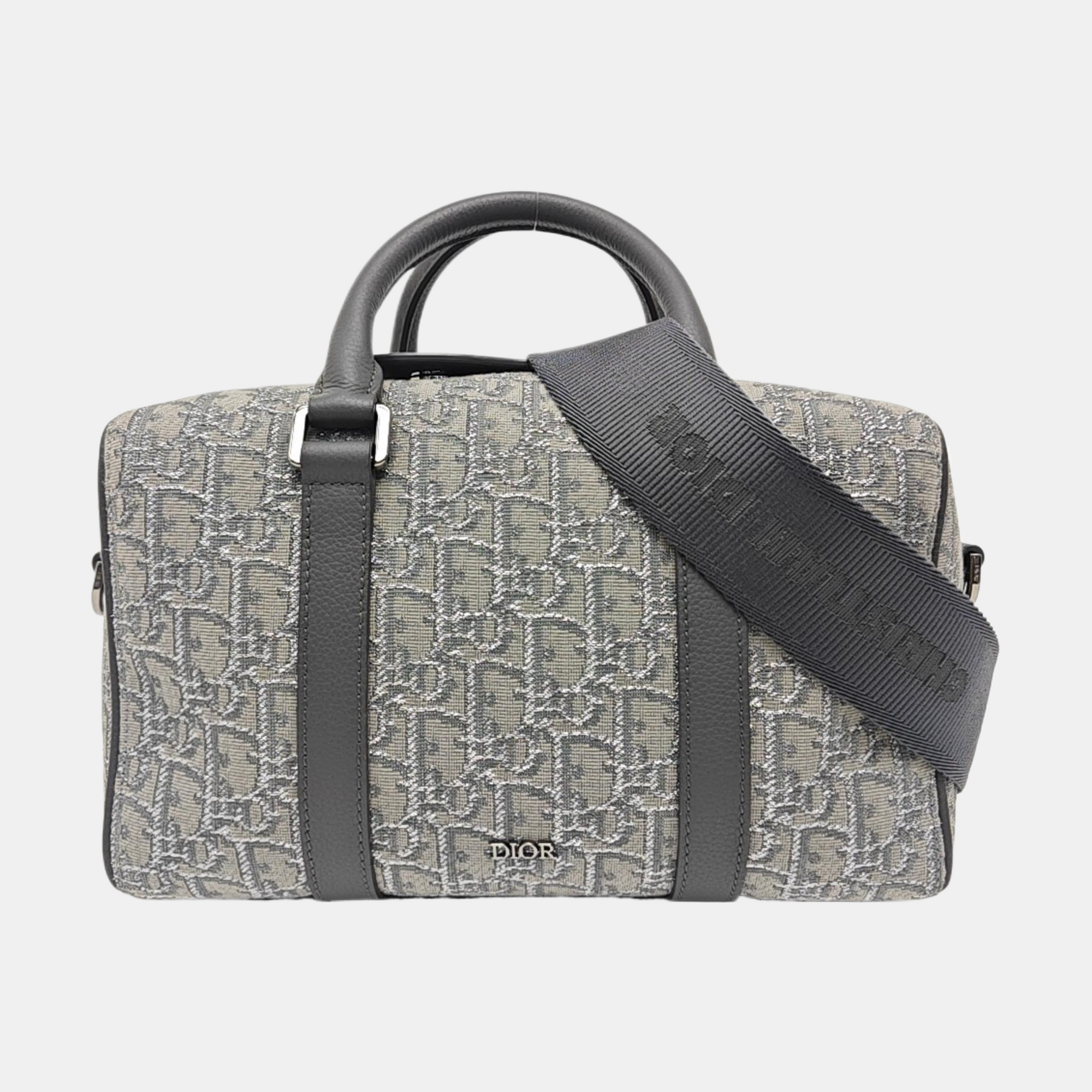 Oblique Canvas Shoulder Bag Gray