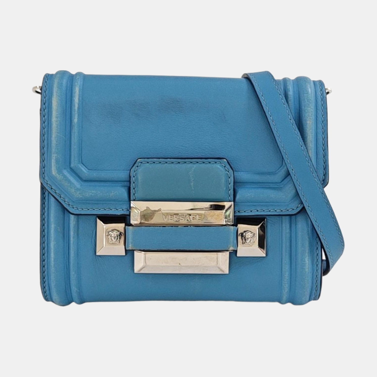 Calfskin Shoulder Bag Blue