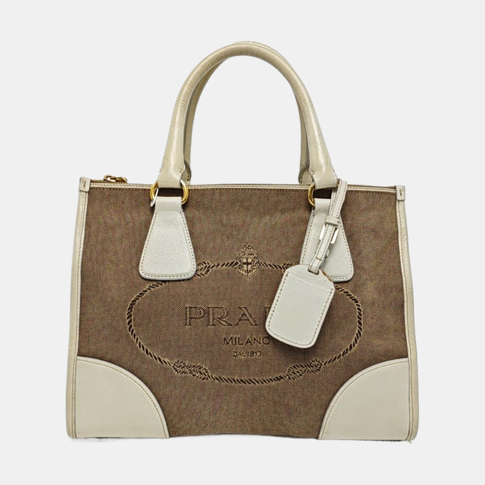 Canvas Top Handle Bag Brown