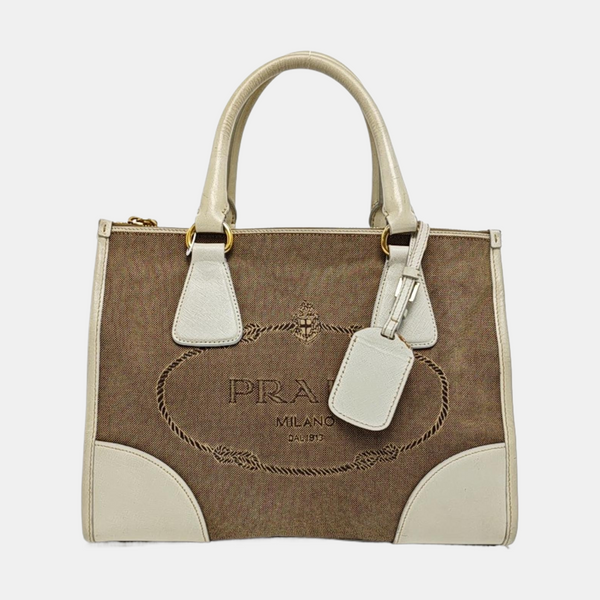 Canvas Top Handle Bag Brown
