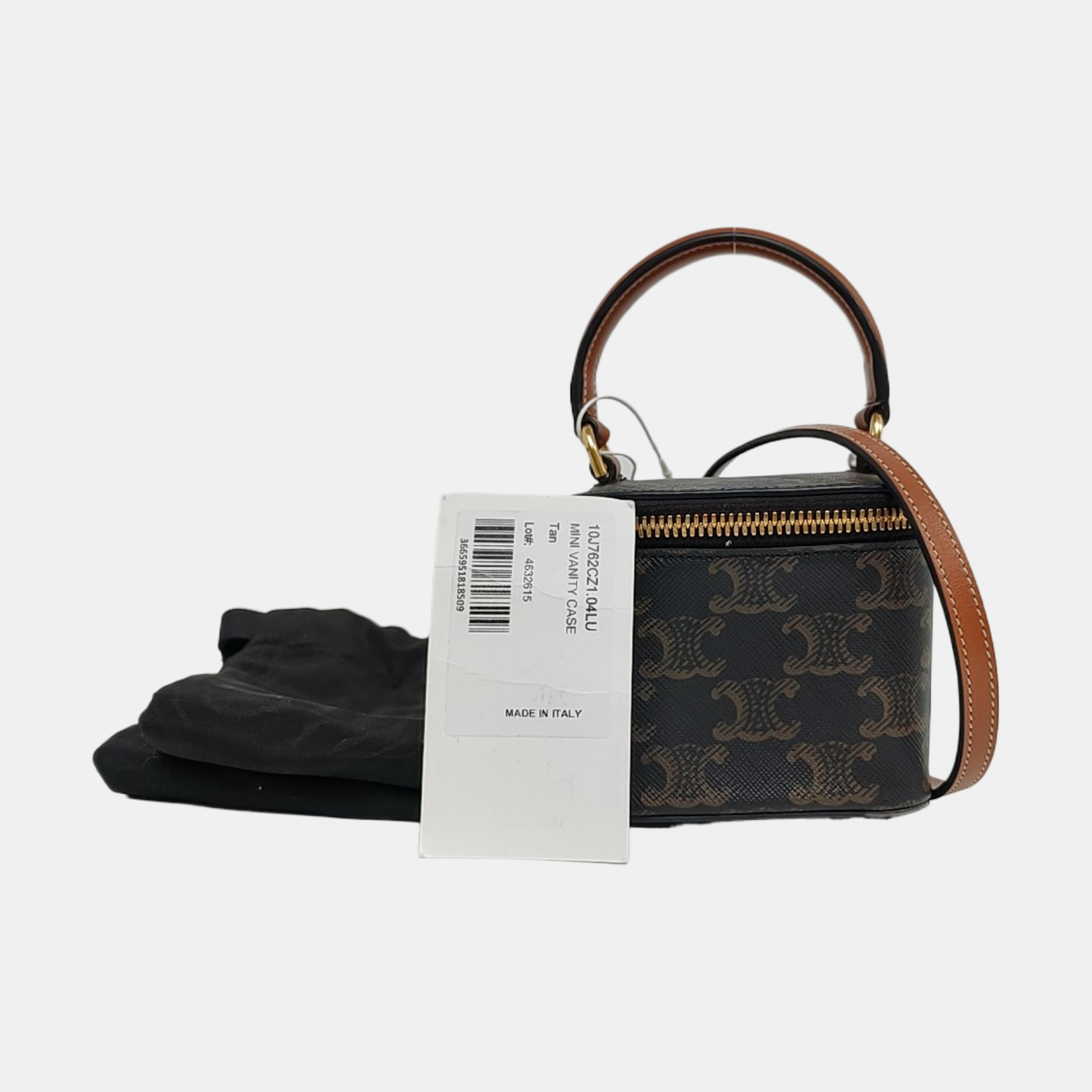 Coated Canvas Shoulder Bag Black