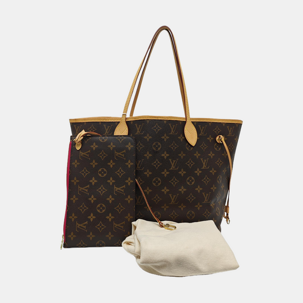 NEVERFULL MM Monogram Coated Canvas Brown